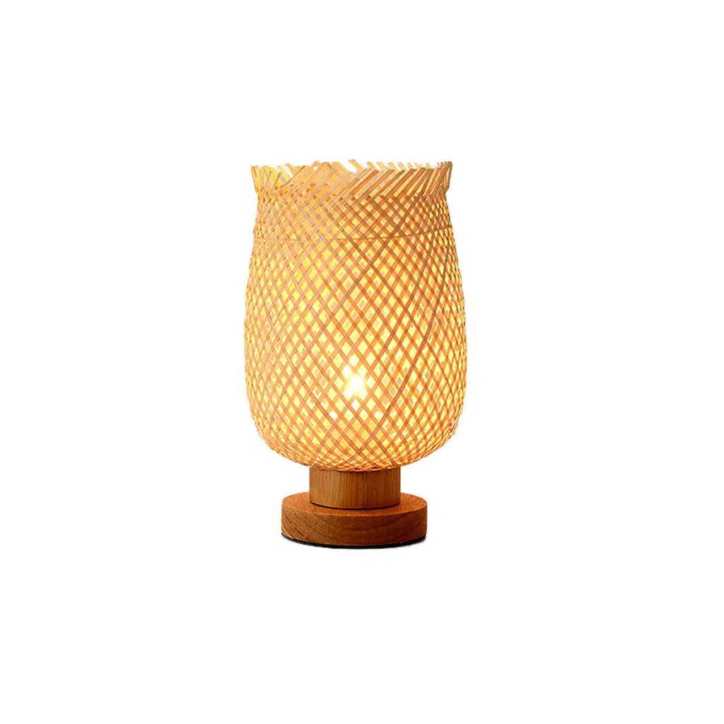 Lámpara de mesa Lampada da tavolo Bamboo Tessitura da comodino Lampada da comodino creativa lampade da comodino a mano adatta for soggiorno e camera da letto dormitorio y sala de estar ( Color : B )