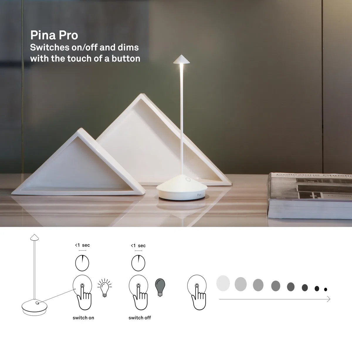 Zafferano Pina Pro - Lámpara de mesa óxido