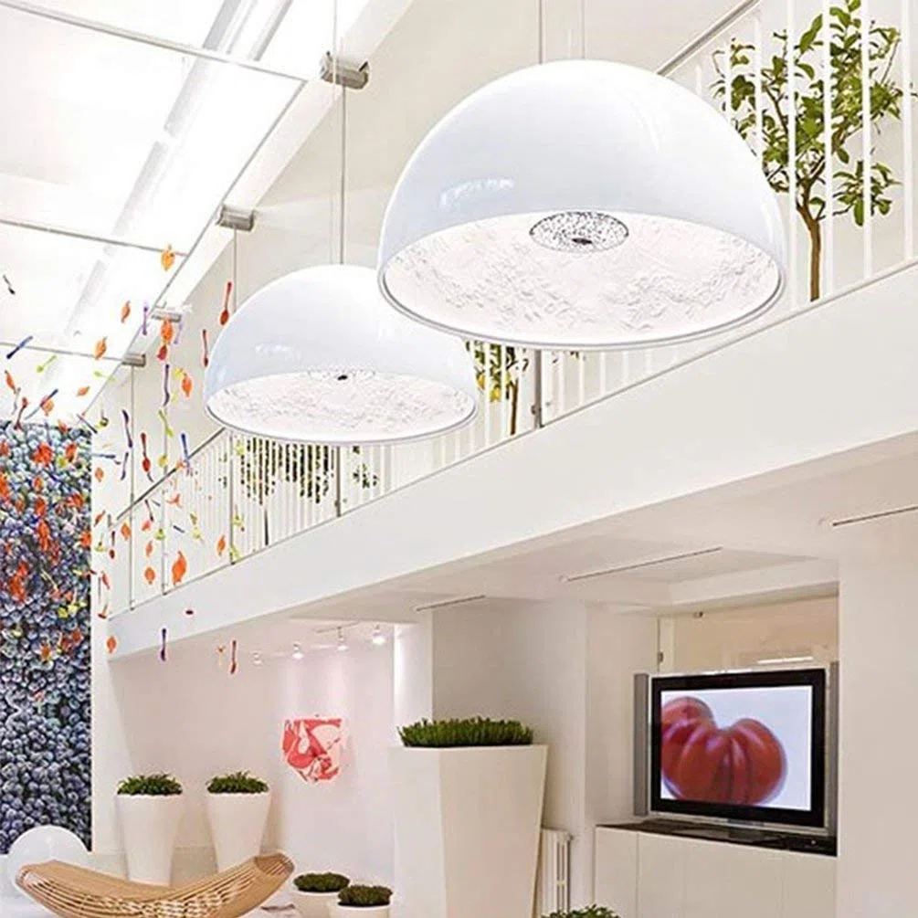 LLAN Lampada A Sospensione Moderna E27 Lampada A Sospensione Industriale In Resina E Metallo, Regolabile In Altezza, Motivo Sky-Garden Design Lampada Da Soffitto For Soggiorno Sala Da Pranzo Tavolino