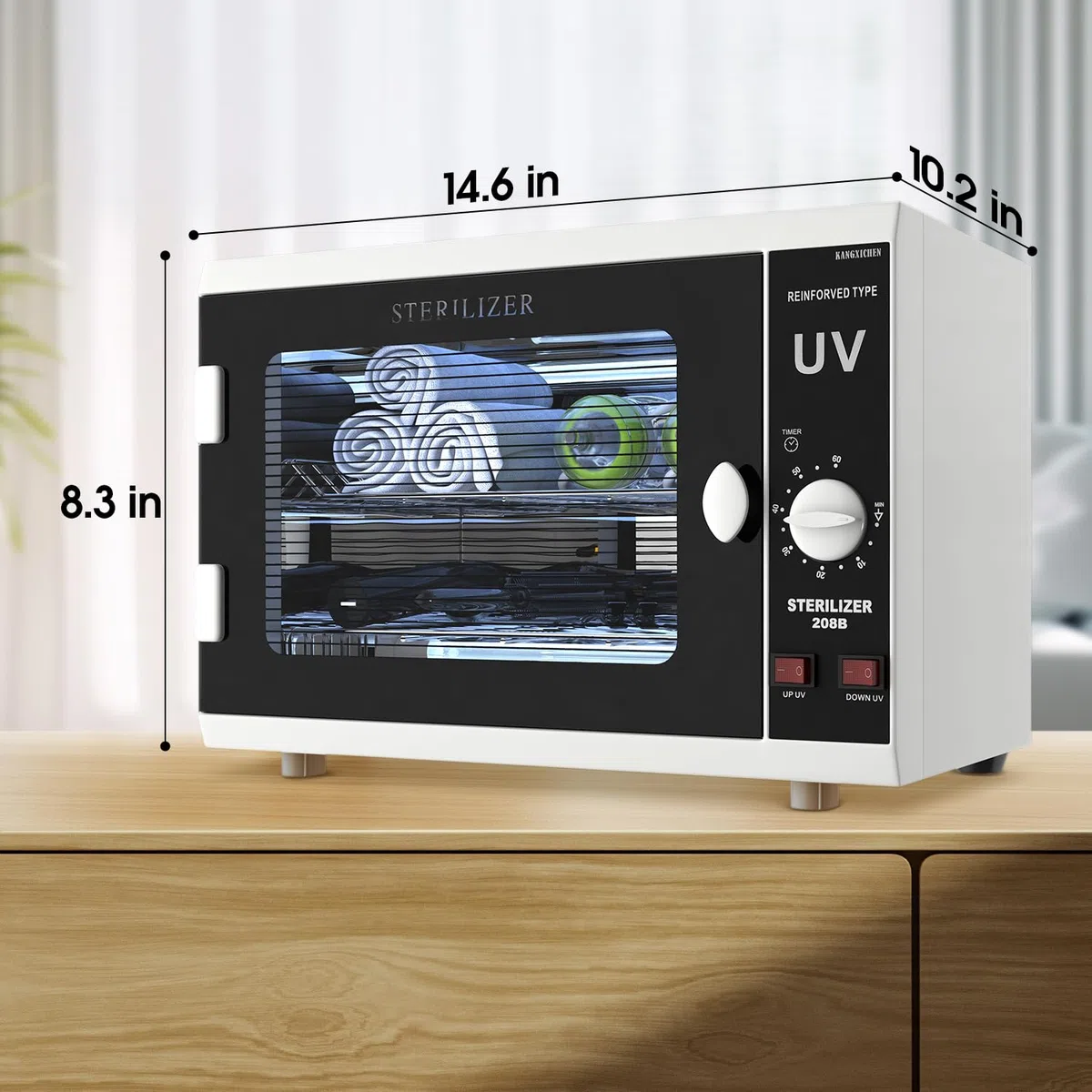 Armadietto Disinfettante Uv Scatola Disinfettante Luce Uv Doppia Lampada Con Timer Ideale Per La Pulizia Di Vari Articoli Bianco