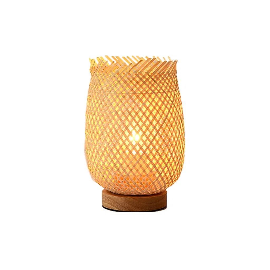 Lámpara de mesa Lampada da tavolo Bamboo Tessitura da comodino Lampada da comodino creativa lampade da comodino a mano adatta for soggiorno e camera da letto dormitorio y sala de estar ( Color : A )