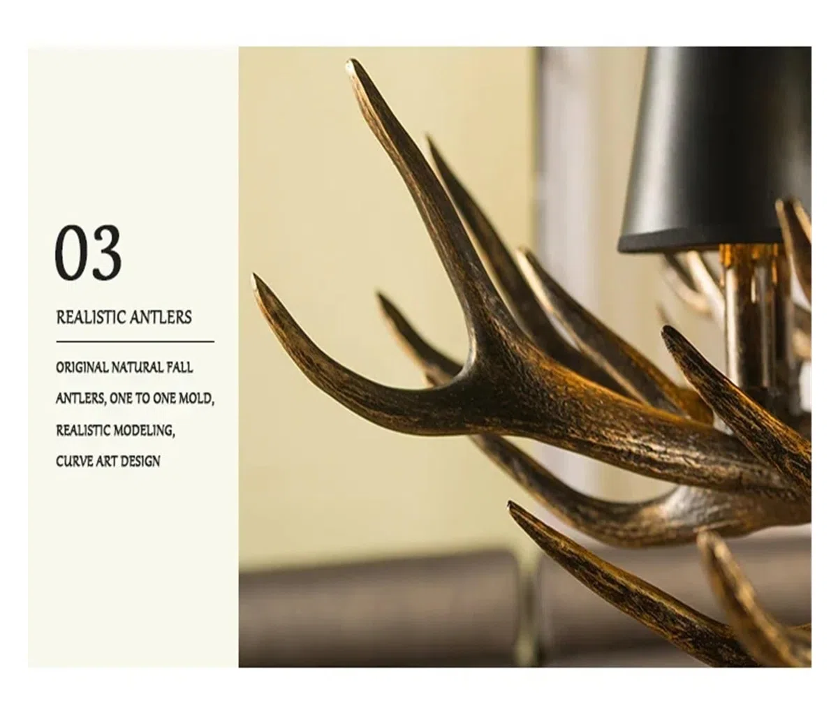 Retro Antlers LED Chandelier Table Dining Living Room Kitchen Accesorie Pendant Lamp Home Decor Interior Lighting Lustre Fixture
