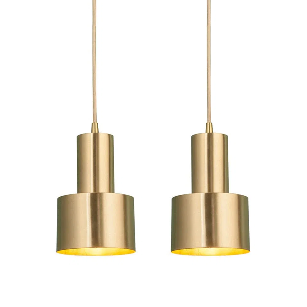 Luces de techo colgantes modernas, paquete de 2, Luces colgantes pequeñas, Luces de techo colgantes pequeñas, accesorios de Metal Dorado para cocina, Isla, dormitorio, mesita de Noche, Bar, Loft