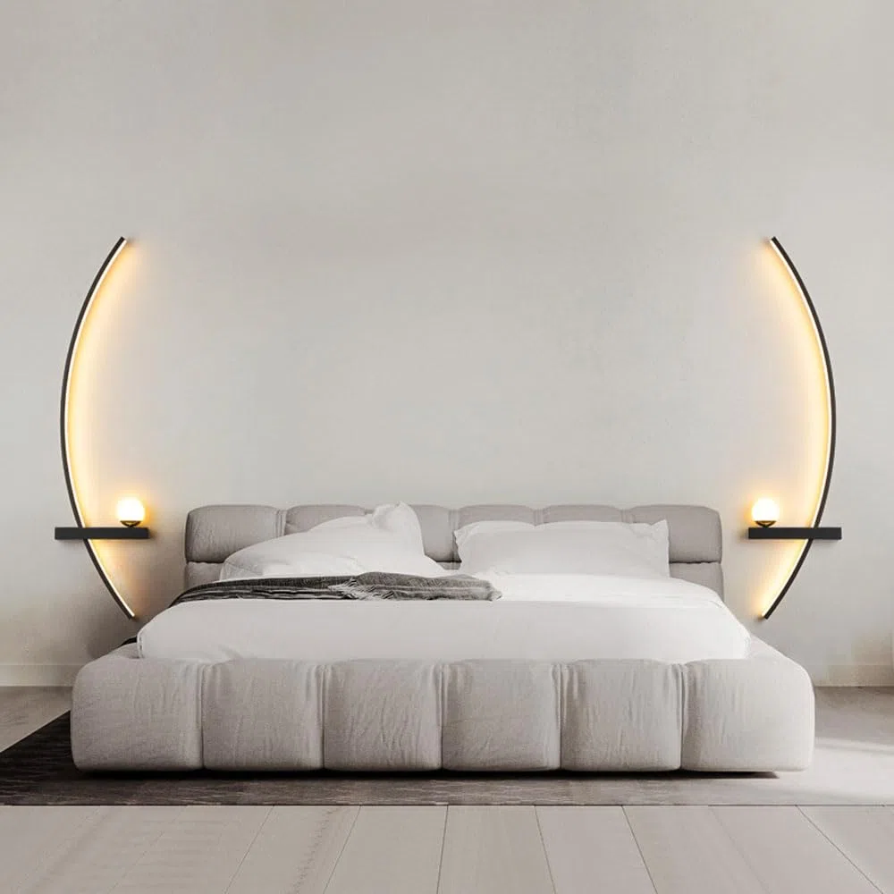 Aplique De Pared LED Moderno Lámpara De Pared Lineal De Metal Aplique De Pared LED para Interiores Iluminación Lámpara De Pared Circular para Sala De Estar Porche Pasillo Baño Mesita De Noc
