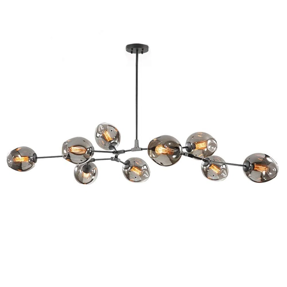 Lámpara Sputnik Dorada Moderna con accesorio colgante Ajustable para cocina, Sala de estar, dormitorio, Color ámbar.