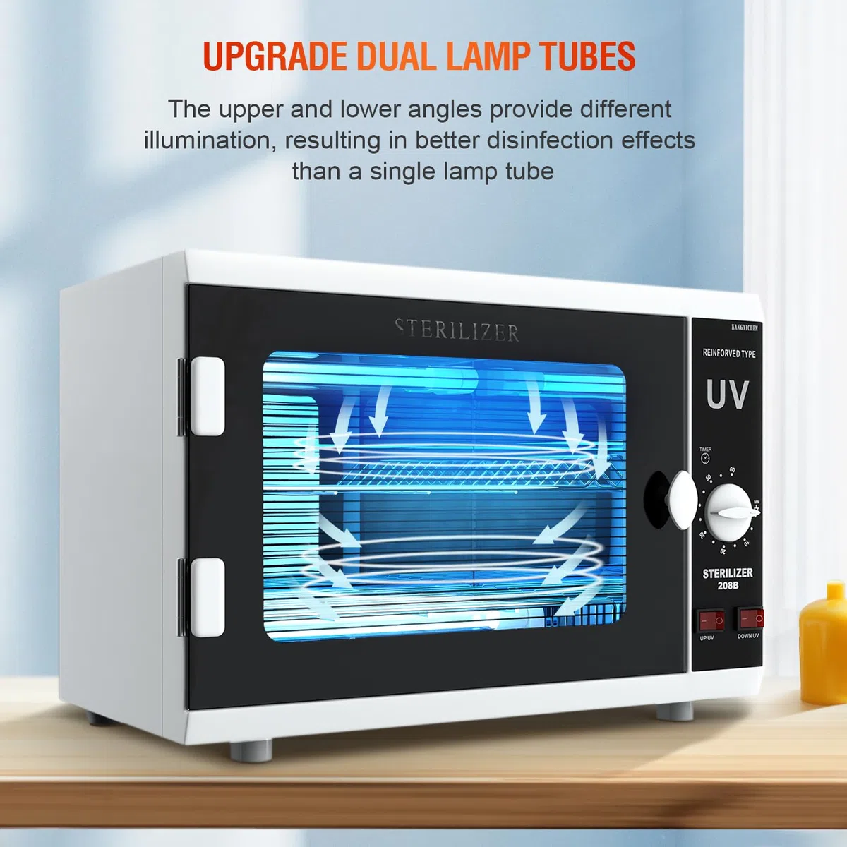 Armadietto Disinfettante Uv Scatola Disinfettante Luce Uv Doppia Lampada Con Timer Ideale Per La Pulizia Di Vari Articoli Bianco