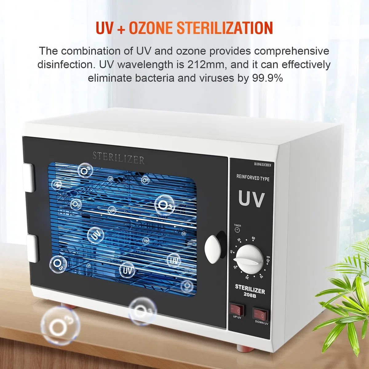 Armadietto Disinfettante Uv Scatola Disinfettante Luce Uv Doppia Lampada Con Timer Ideale Per La Pulizia Di Vari Articoli Bianco