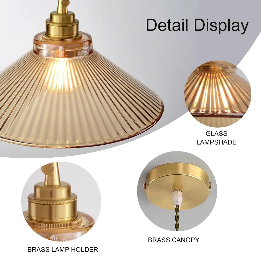 Lámparas de techo colgantes modernas de vidrio ámbar para comedor, Isla de cocina, iluminación de vidrio, pantalla de lámpara colgante para Sala de estar