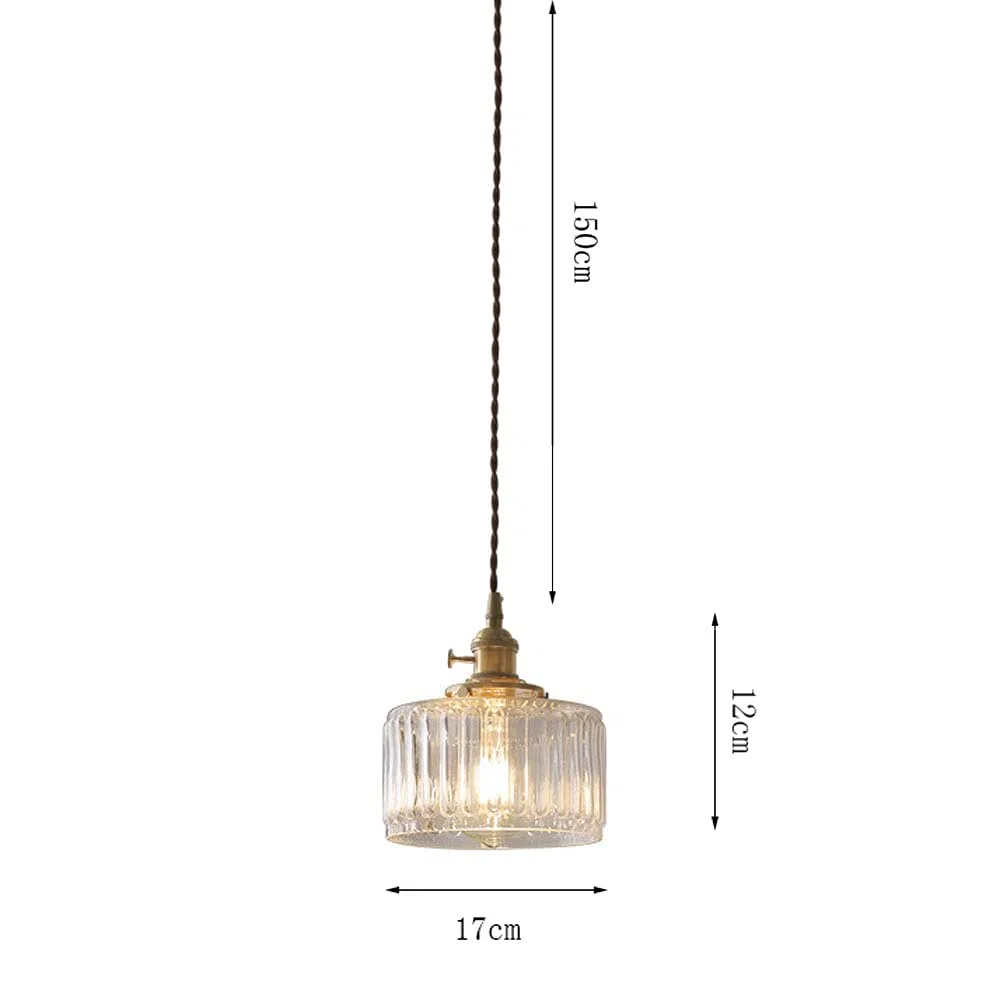 Luz, Luces LED Estilo japonés Retro colgante lámpara de iluminación soporte de lámpara de latón pantalla de vidrio cabeza Simple E27 Base colgante utilizado para pasillo de Noche b