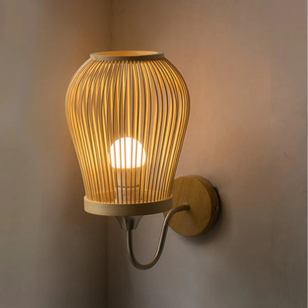 Wandleuchte E27 Nachttischleuchte Retro-Weblampenschirm Minimalistisches Design Aluminium-Wandleuchte (Leuchtmittel Nicht enthalten) für Landhaus-Schlafzimmer Wohnzimmer (B)