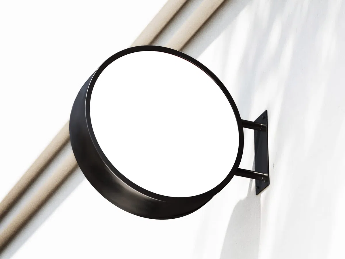 Cartello luminoso per negozio a LED - Lightbox da 80 cm x 80 cm rotondo a doppia faccia impermeabile - Cartellone per attività all'aperto a parete per caffè, ristoranti, barbieri e take-away (con