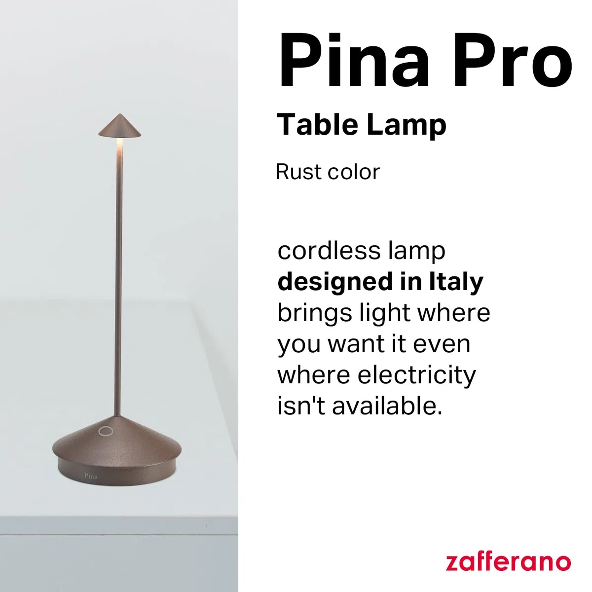 Zafferano Pina Pro - Lámpara de mesa óxido