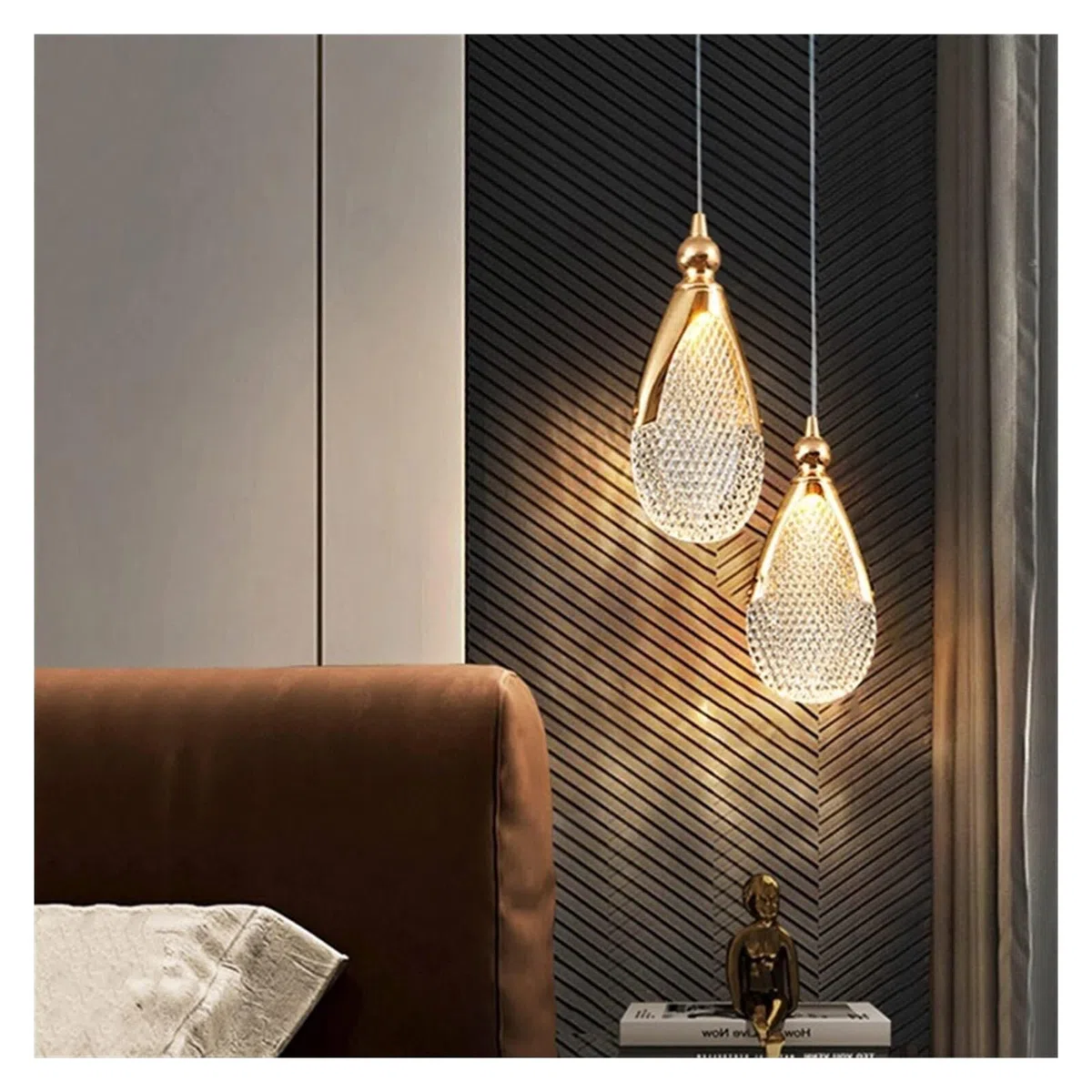 Chandeliers LED Pendant Indoor Lighting Hanging Lamp Kitchen Accesories Dining Table Bedroom Bedside Decoration Chandelier for Living Room (Color B, Size 3 Light