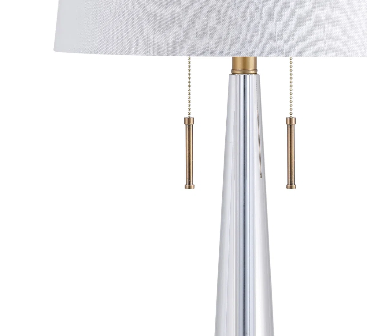 Jonathan Y Lámpara de mesa LED di cristallo da 29.5", trasparente/latón dorado, moderno, 2 luci, bombilla incluida