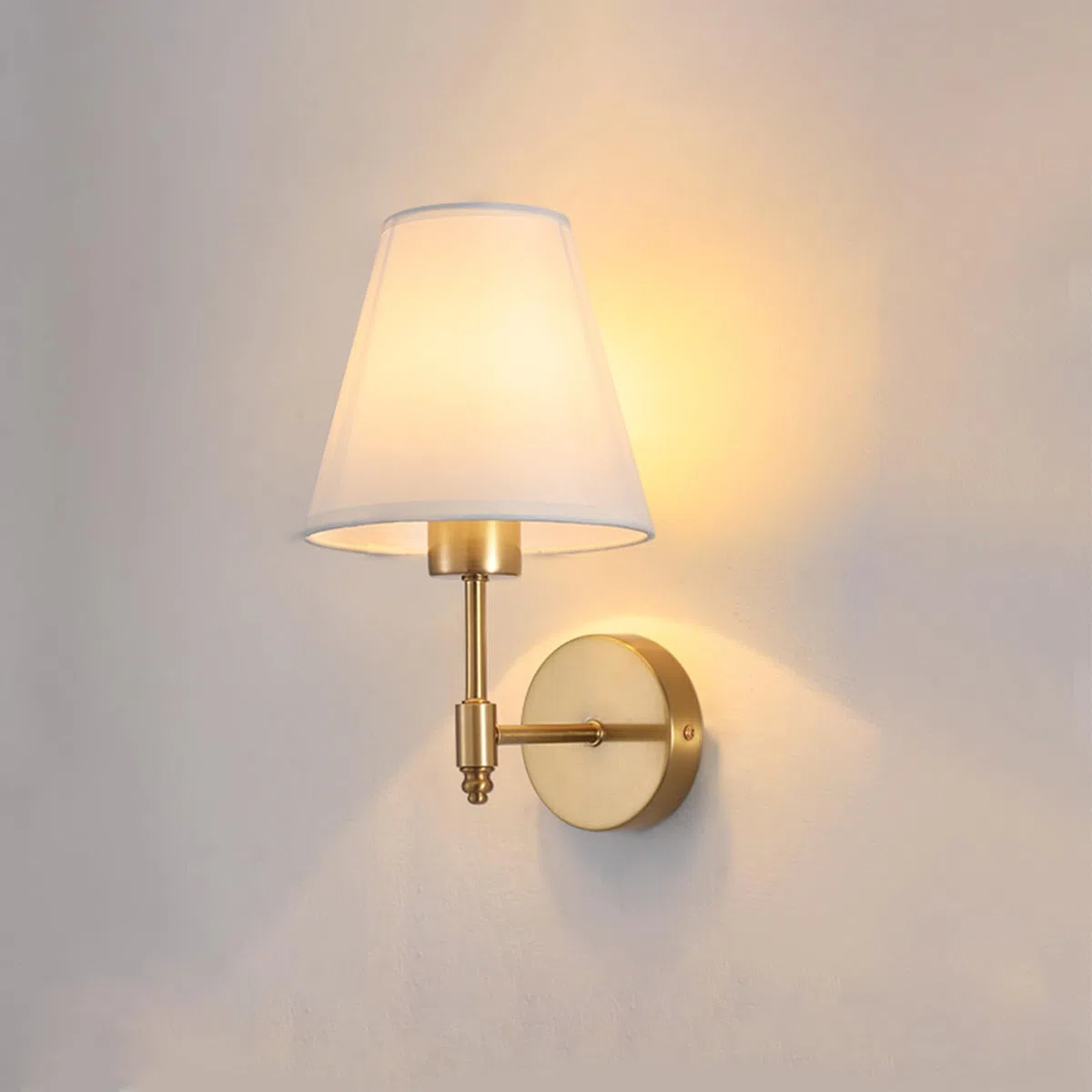 Wandleuchte E27, Innenwandleuchte mit Stoffschirm, Moderne Vintage-Wandleuchte, Nachttischleuchte, Metallleuchte für Schlafzimmer, Wohnzimmer, Flur (Leuchtmittel Nicht enthalten)