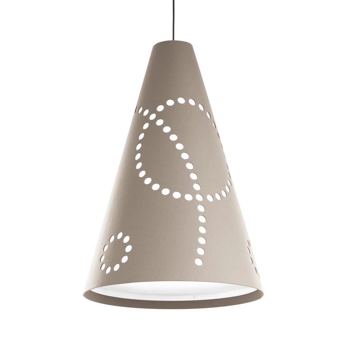 Hey Light Stamp L Lampada a sospensione, stein/Filz/exkl. Leuchtmittel/H: 115cm Ø 80cm, Standard, E27
