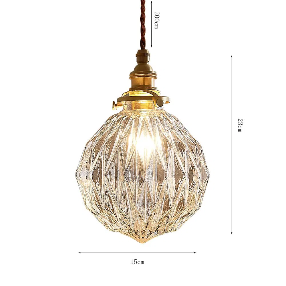 Lámpara colgante Retro con Luces LED, pantalla de Cristal, lámpara colgante de techo Ajustable, adecuada para cocina, Isla, dormitorio y Sala de estar.
