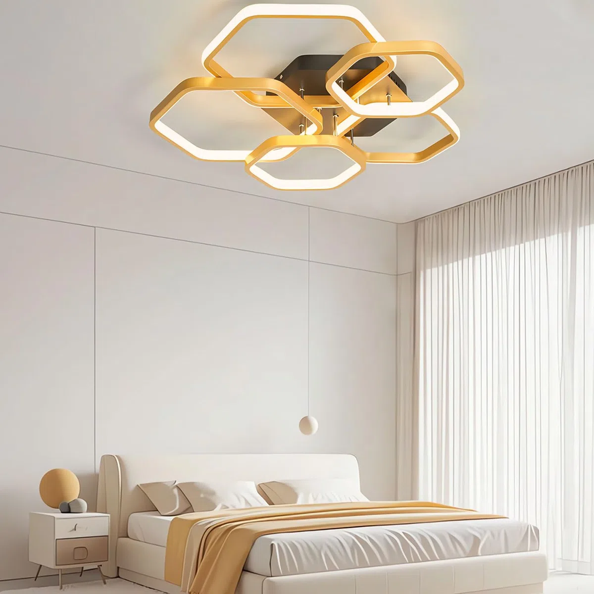 Lámpara de techo LED moderna, lámpara de techo regulable para dormitorio de 3000-6000 K con mando a distancia, lámpara de techo acrílica negra, ideal para dormitorios. (Nero)