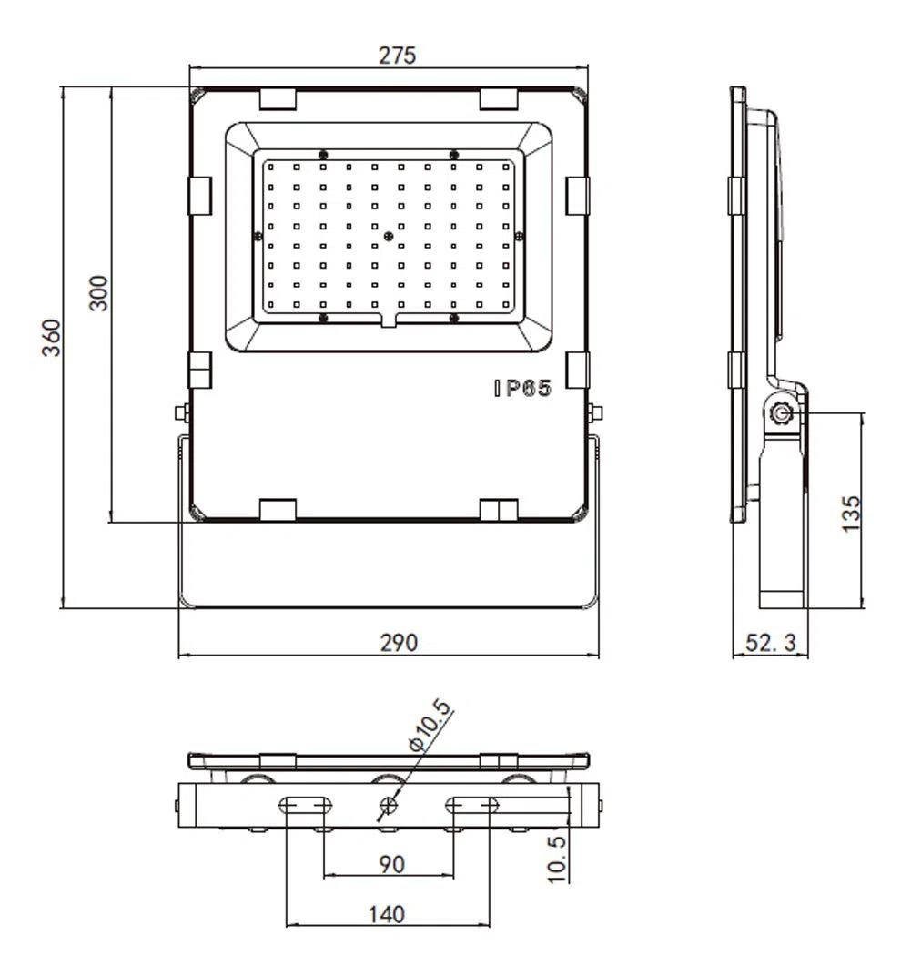 Proiettore LED 100 W, Nero