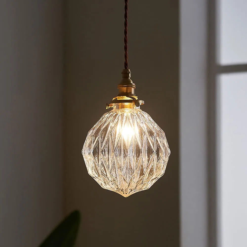 Lámpara colgante Retro con Luces LED, pantalla de Cristal, lámpara colgante de techo Ajustable, adecuada para cocina, Isla, dormitorio y Sala de estar.